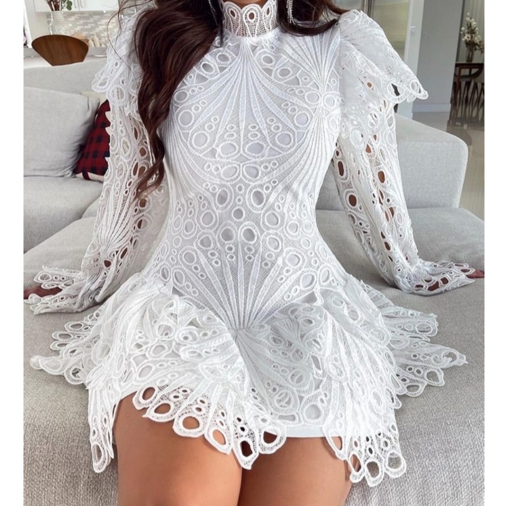 Lace summer white dress